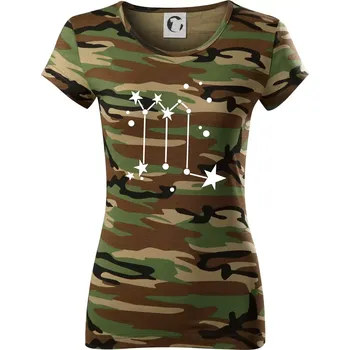 Dámské tričko Souhvězdí - Scorpio - Štír - Dámské maskáčové triko - XL ( Hnědý maskáč )