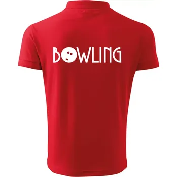 Pánská košile Bowling nápis - Polokošile pánská Pique Polo 203 - 3XL ( Červená )