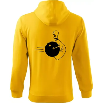 Pánská mikina Koule vs kuželka - Mikina s kapucí na zip trendy zipper - S ( Žlutá )