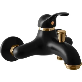 Vodovodní baterie Labe Vodovodní baterie vanová, bez příslušenství, černá matná/zlato L054.5CMATZ
