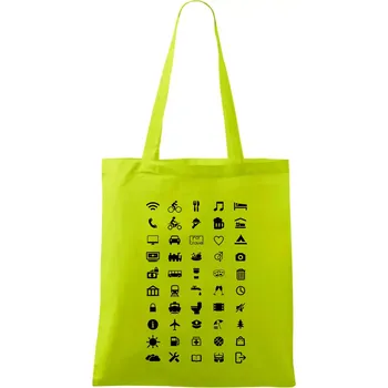 FOR TRAVEL - slovník na cesty - Taška bavlněná - 42 x 38 cm ( Limetková )