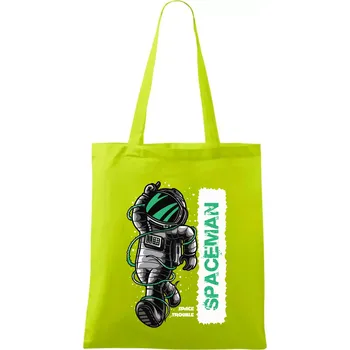 Spaceman trouble - Taška bavlněná - 42 x 38 cm ( Limetková )