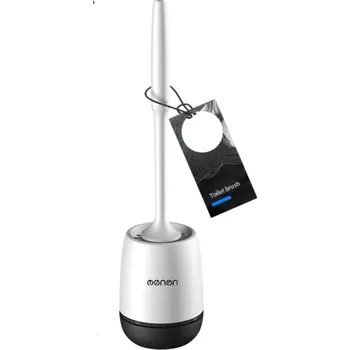 WC štětka Silikonový čisticí kartáč 43 cm na WC vanu podlahu stěny Koupelnový doplněk Kartáč s rukojetí Čisticí nástroj na toaletu a dlaždice černá