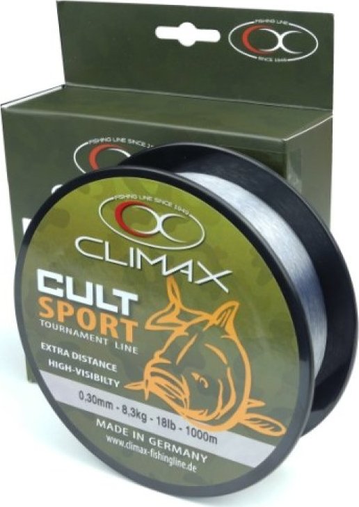Climax CULT Carp Sport Mono šedý 1000m 0,30/ 8,3kg Climax CULT Carp Sport Mono šedý 1000m 0,30/ 8,3kg