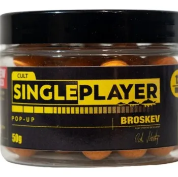 Krmivo pro hospodářské zvíře SINGLEPLAYER Pop-up Boilies Broskev 50g 16 mm SINGLEPLAYER Pop-up Boilies Broskev 50g 16 mm