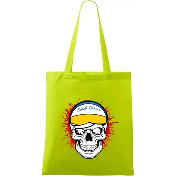 Nákupní taška Beach volejbal lebka - Taška bavlněná - 42 x 38 cm ( Limetková )