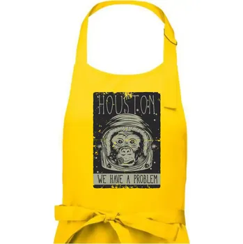 Kuchyňská zástěra Houston we have a problem - Dámská zástěra na vaření - Univerzální velikost ( Žlutá )