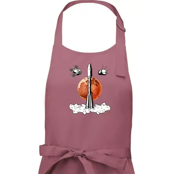 Kuchyňská zástěra Raketoplán Mars - Pánská zástěra na vaření - Univerzální velikost ( Starorůžová )