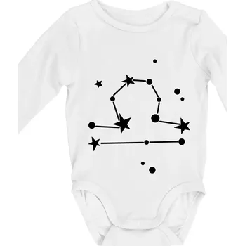 Souhvězdí - Libra - Váhy - Body kojenecké s dlouhým rukávem - Dlouhý r. 6-12 měs ( Bílá )