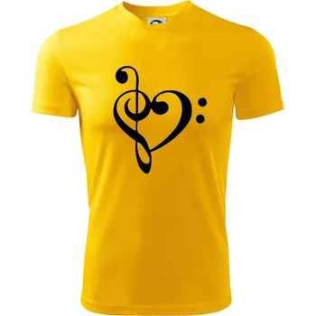 Chlapecké tričko Houslový klíč srdce - Dětské triko sportovní (dresovina) - 134 cm/8 let ( Žlutá )