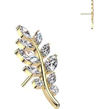 Piercing Atreya Titanová bezzávitová koncovka Olive leaf Barva: Zlatá