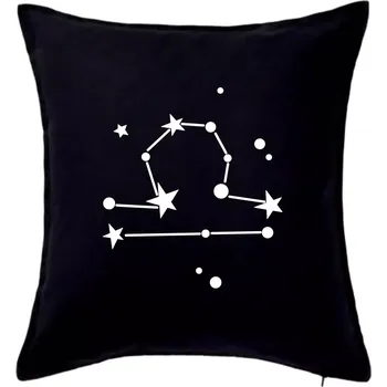 Polštář Souhvězdí - Libra - Váhy - Polštář 50x50 - 50x50 - Pouze potah ( Černá )