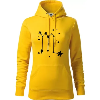 Dámská mikina Souhvězdí - Scorpio - Štír - Mikina dámská Cape s kapucí - XS ( Žlutá )