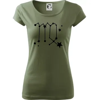 Dámské tričko Souhvězdí - Virgo - Panna - Dámské triko Pure - M ( Khaki )