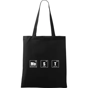 Nákupní taška Periodická tabulka Most - Taška bavlněná - 42 x 38 cm ( Černá )