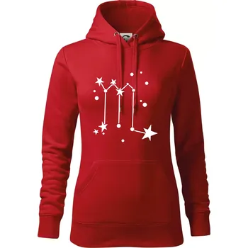 Dámská mikina Souhvězdí - Scorpio - Štír - Mikina dámská Cape s kapucí - L ( Červená )