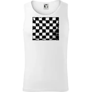 Šachovnice černá kreslená - Tílko pánské Core - XL ( Bílá )