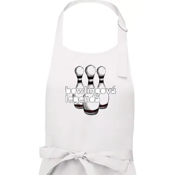Kuchyňská zástěra Bowlingová legenda - Pánská zástěra na vaření - Univerzální velikost ( Bílá )