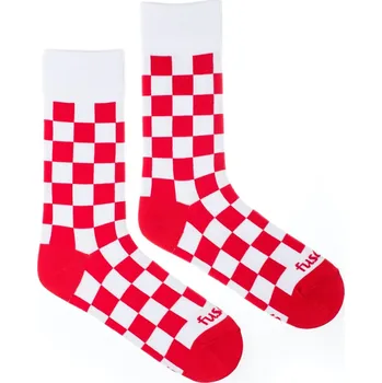 Dámské ponožky Ponožky Šachovnice červená S (36-40)