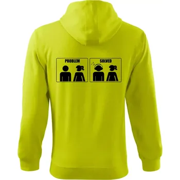 Pánská mikina Problém - Music - Mikina s kapucí na zip trendy zipper - L ( Limetková )