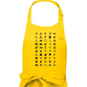 Kuchyňská zástěra FOR TRAVEL - slovník na cesty - Pánská zástěra na vaření - Univerzální velikost ( Žlutá )