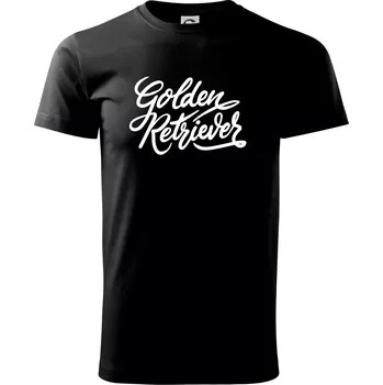 Golden retriever - nápis okrasný - Triko extra velké (5-8XL) - 7XL ( Černá )