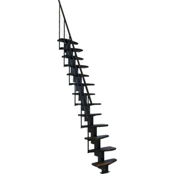 Schodiště Schody přímé Quatro ořech černý, 13 stupňů, šířka 65 cm