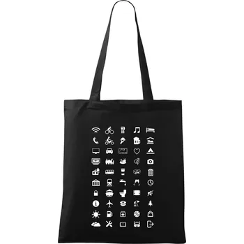 FOR TRAVEL - slovník na cesty - Taška bavlněná - 42 x 38 cm ( Černá )