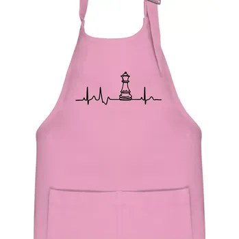 Kuchyňská zástěra EKG Šachové figurky - dáma - Dětská zástěra na vaření - Univerzální velikost ( Růžová )