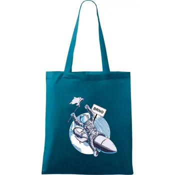 Brno penis raketa - Taška bavlněná - 42 x 38 cm ( Petrolejová )