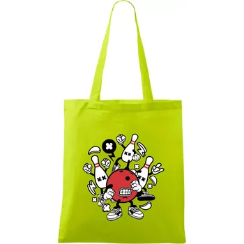 Bowling komiks - Taška bavlněná - 42 x 38 cm ( Limetková )