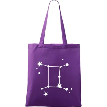 Souhvězdí - Gemini - Blíženci - Taška bavlněná - 42 x 38 cm ( Fialová )