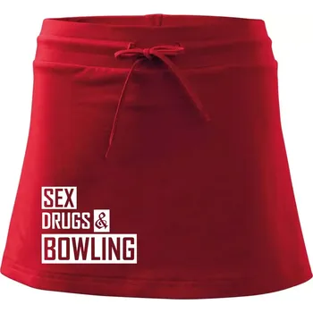 Dámská sukně Sex drugs bowling - Sportovní sukně - two in one - XL ( Červená )