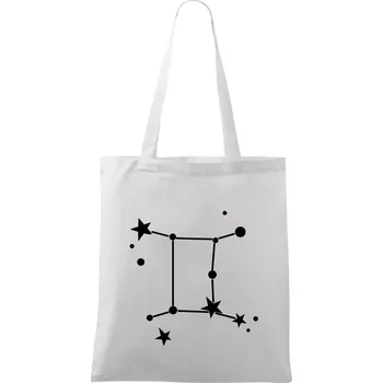 Nákupní taška Souhvězdí - Gemini - Blíženci - Taška bavlněná - 42 x 38 cm ( Bílá )