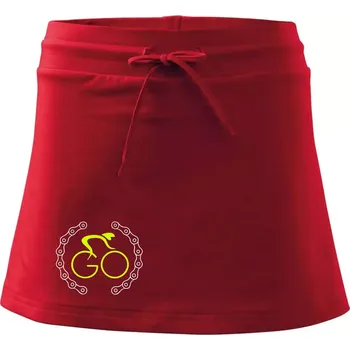 Dámská sukně GO cyklista (fluo potisk) - Sportovní sukně - two in one - S ( Červená )
