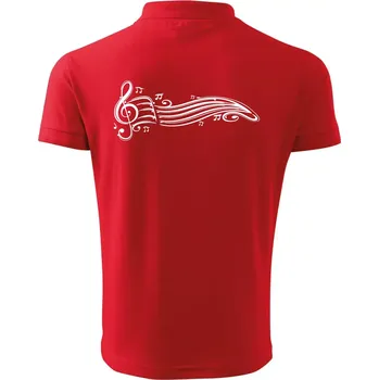 Pánská košile Noty vlna - Polokošile pánská Pique Polo 203 - 2XL ( Červená )