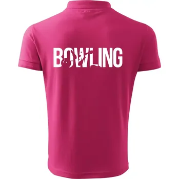 Pánská košile Bowling nápis kuželky - Polokošile pánská Pique Polo 203 - XL ( Purpurová )