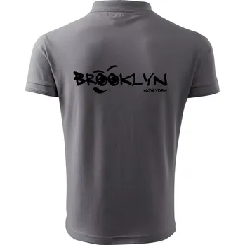 Pánská košile Brooklyn úsměv - Polokošile pánská Pique Polo 203 - 3XL ( Ocelově šedá )