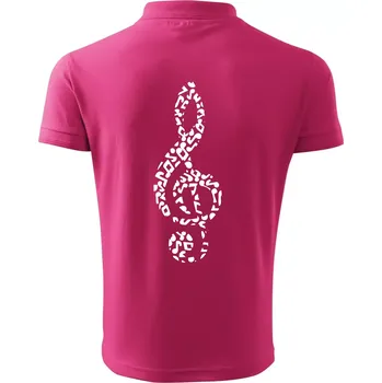 Pánská košile Houslový klíč z not - Polokošile pánská Pique Polo 203 - 5XL ( Purpurová )