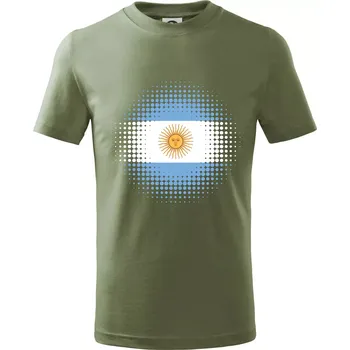 Chlapecké oblečení Argentina vlajka tečkovaná - Tričko dětské bavlněné - 134 cm/8 let ( Khaki )