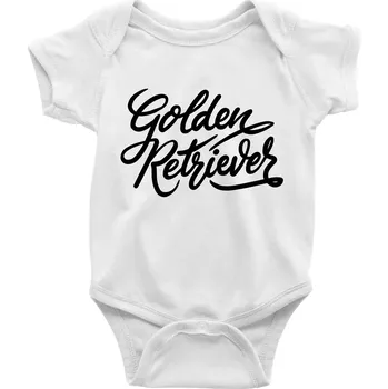 Kojenecký body Golden retriever - nápis okrasný - Body kojenecké s krátkým rukávem - Krátký r. 12-18 měs ( Bílá )