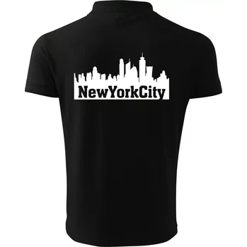 Pánská košile New York City silueta - Polokošile pánská Pique Polo 203 - 2XL ( Černá )