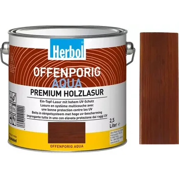 Lak na dřevo Vodou ředitelná lazura na dřevo HERBOL Offenporig Aqua - Tónovaný Ořech 1L