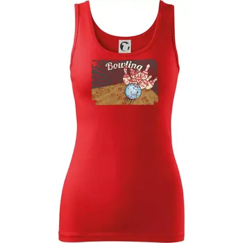 Dámské oblečení Bowling plakát - Dámské tílko - S ( Červená )