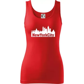 Dámské tričko New York City silueta - Dámské tílko - XS ( Červená )
