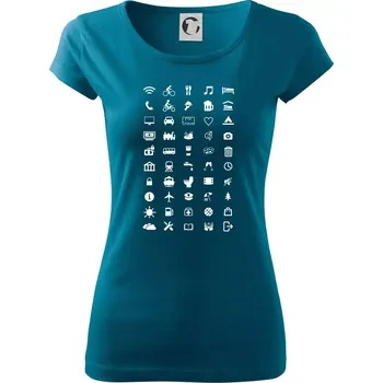 Dámské tričko FOR TRAVEL - slovník na cesty - Dámské triko Pure - M ( Petrolejová )