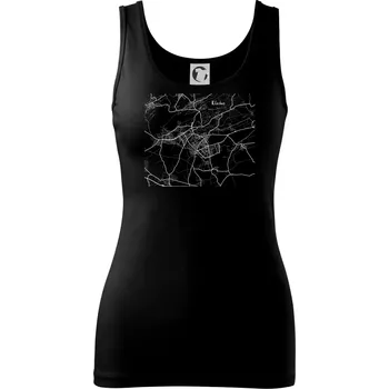 Dámské tričko Černobílá mapa Kladno - Dámské tílko - XS ( Černá )