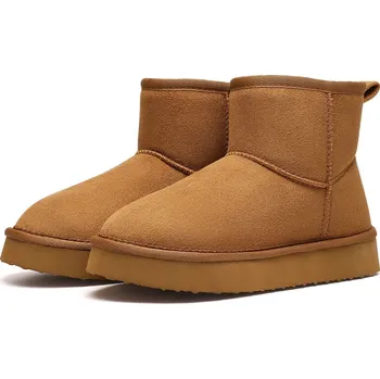 Dámská zimní obuv Dámské kotníkové boty s kožíškem Barva: Hnědá, Velikost: 40