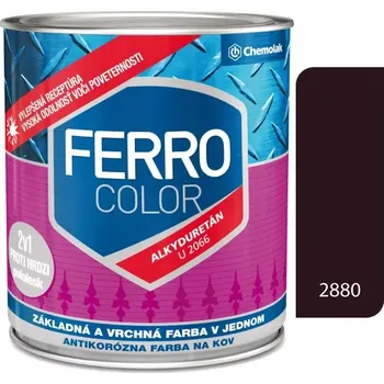 barva na kov Chemolak FERRO COLOR U 2066 pololesklá tmavě hnědá - Antikorozní barva na kovy 2v1 0,75l Tmavě hnědá