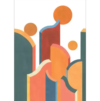 Fototapeta Vliesová fototapeta na zeď Caselio 103074562, grafická bílá, oranžová Bílá;Oranžová